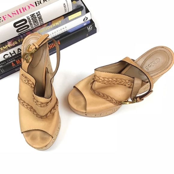 Chloe Wedges 39 Heels Brown Sandal Shoes Leather - Picture 2 of 8